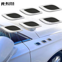 6Pcs Set Car Styling 3D Shark Gill Car Side Air Outlet Air Flow Fake Vent Sticker Metal Chrome Fine Decoration Modified Sticker