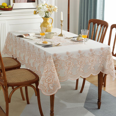 （HOT) ผ้าปูโต๊ะพลาสติกผ้าปูโต๊ะกันน้ำกันร้อนและกันน้ำมัน PVC แผ่นรองโต๊ะอาหารโต๊ะกาแฟทรงสี่เหลี่ยมสไตล์ยุโรปผ้าปูโต๊ะสีแดงสุทธิ