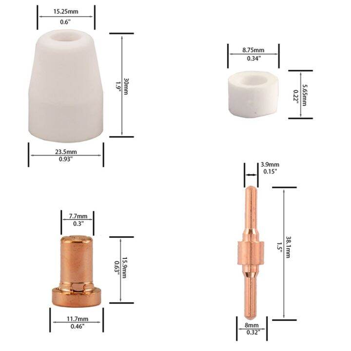 150pcs-plasma-tips-nozzle-extended-electrode-consumables-fit-for-cut-40-cut-50d-ct-312