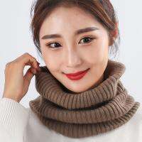 {Warm scarf}เกาหลีผู้ชายถักแคชเมียร์ยืดหยุ่นป้องกันความเสี่ยงปกปลอมสายผูกผมหญิงฤดูหนาวขนสัตว์หนาขี่จักรยาน Windproof คอยามอบอุ่นผ้าพันคอ O20