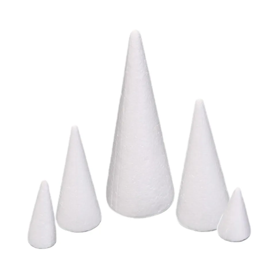 Dovewill 5Pcs Craft Foam Cones Christmas Tree for Activities Table  Centerpiece Party