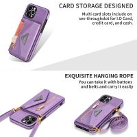 Zipper Multi Card Wallet Phone Case For Samsung Galaxy S22 S21 S20 Plus Note 20 Ultra Shockproof Portable Strap Holder Cover Bag