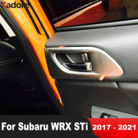 YON ขอบฝาครอบมื่อจับประตูด้านในรถยนต์สำหรับซูบารุ WRX STi 2017 2018 2019 2020 2021 ABS สติกเกอร์ตกแต่งภายในแบบเคลือบด้าน