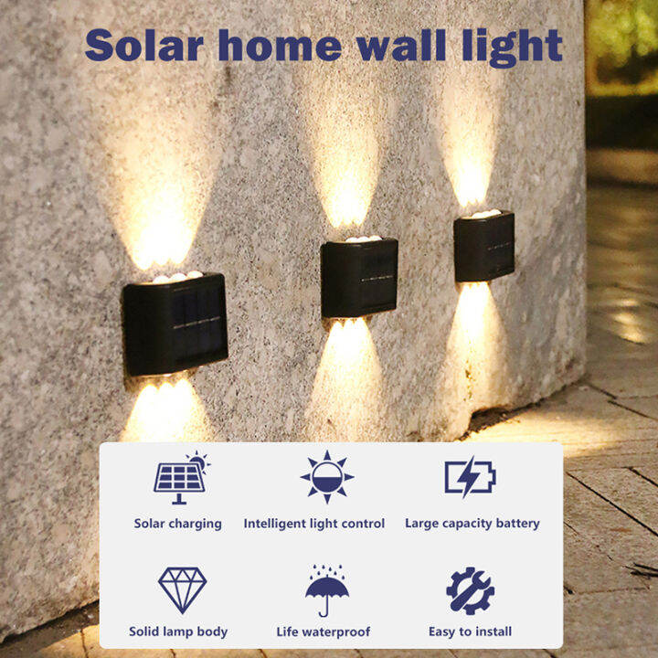 ABL LED Up And Down Light Solar Powered Outdoor Wall Light IP65 ...