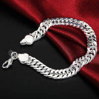 The New 925 Sterling Silver Flat Double-Ring Chain Bracelet Is Suitable For Female Charm Wedding Engagement Fashion Evening Part