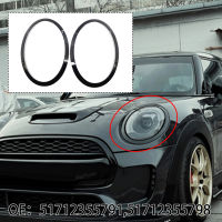 2Pcs Gloss สีดำไฟหน้าแหวน Bezel Trim Surround ฝาครอบด้านหลังสำหรับ Mini Cooper F55 F56 F57 2014รถอุปกรณ์เสริม