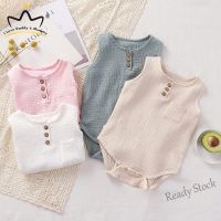 【Ready Stock】 ✧ C22 Summer Infant Baby Boys Girls Romper Muslin Sleeveless Newborn Rompers Fashion Baby Clothing