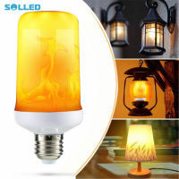 SOLLED หลอดไฟ Led Ac85-265v 6W E27,ไฟเปลวไฟ4โหมดประหยัดพลังงานสำหรับตกแต่งบ้านสำหรับฮาโลวีนงานแต่งงานบาร์ธีมปาร์ตี้