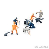 25pcs 1:87 Scale Painted Mix Model Train Railway Station Platform Worker People Figures with ladder Bucket Layout Scene Toys