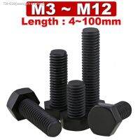 ♙ M3 M4 M5 M6 M8 M10 M12 Black Nylon Hexagonal Screw Metric Threaded Hex Head Screw Plastic Insulated Bolt Length 4mm-100mm PA66