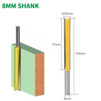 1PC 8MM Shank Milling Cutter ไม้แกะสลัก 3/8 * 3H Long Straight Router Bit Flute Woodworking Milling Cutter สําหรับเครื่องมือไฟฟ้า