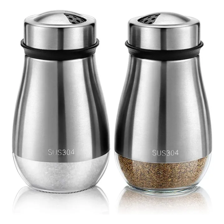 2Pcs Salt and Pepper Shakers Set Salt Shaker with Adjustable Pour