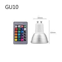 【♘COD Free Cas♘】 dongdangx59 E27 Gu10 Mr16 Rgb หลอดไฟ Led 3W 16สีโคมไฟเปลี่ยนได้ E27 Spotlight 24ปุ่มรีโมทคอนโทรล Ir Ac85-265V ไฟสำหรับวันหยุด