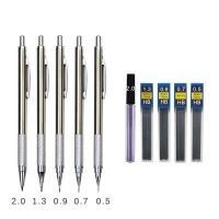 Creative Metal Mechanical Pencils 0.5/0.7/0.9/1.3/2.0mm Simple Students Writing Sketch Painting Pencils Student Writing Supplies