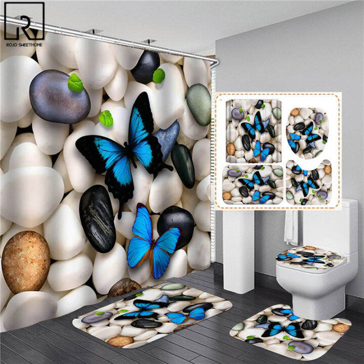 big-butterfly-beautiful-polyester-shower-curtain-134pcs-bathroom-waterproof-curtains-bath-mat-set-toilet-lid-cover-wc-supplies