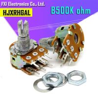 【CW】 5PCS 500K ohm WH148 B500K 6pin  Potentiometer 15mm Shaft With Nuts And Washers Hot