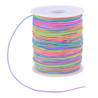 Elastic Cord, Beading Cords Threads, Rainbow Color Stretch String Cord, Fabric Crafting String for Bracelet,Craft Making