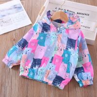 2022 Boys And Girls Fashion Jackets Cartoon Color Cat Childrens Clothing Long Sleeve Zipper Cardigan Childrens Clothes