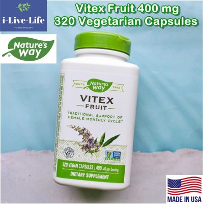ไวเท็กซ์ Vitex Fruit 400 mg 320 Vegetarian Capsules Natures Way