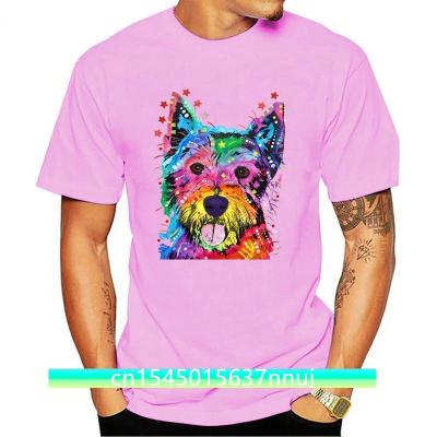 Cute Westie Dog Neon Dean Russo Art T Shirt Mens Graphic