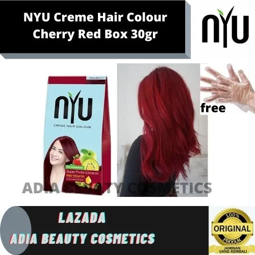 NYU Hair Colour Pewarna Rambut - Natural Black 30 gram / pewarna rambut  permanen halal / cat rambut nyu /