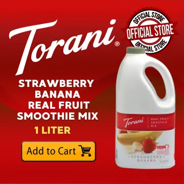 Torani Strawberry Banana Real Fruit Smoothie Mix (64oz), Coffee Shop  Supplies, Carry Out Containers