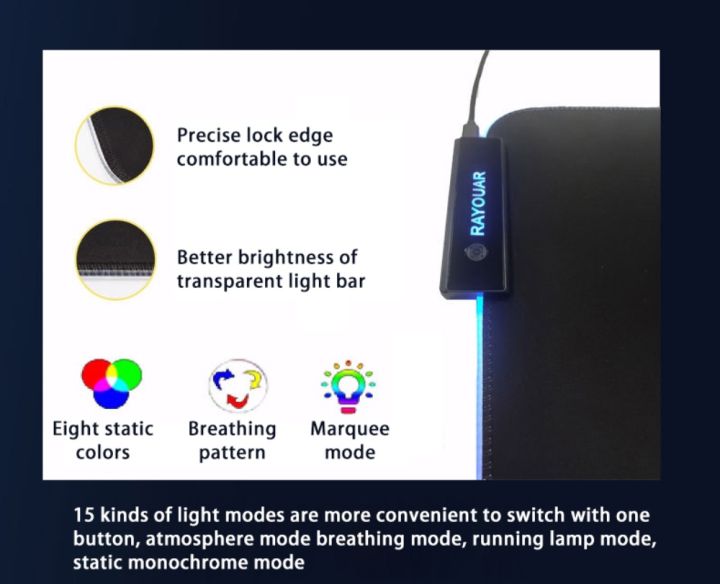 new-rgb-light-emitting-4-docking-stations-gamer-mouse-pad-e-sports-luminous-mouse-pad-x16-luminous-oversized-size-mouse-pad