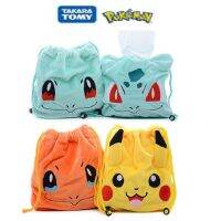 ใหม่ Pokemon Drawstring กระเป๋าเก็บกระเป๋า Plush ของเล่นอะนิเมะตุ๊กตา Pikachu Charmander Squirtle Bulbasaur รุ่นเด็ก Gift