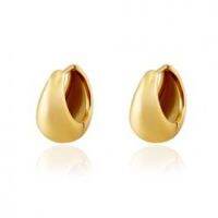 Upingi-เครื่องประดับแฟชั่นดีไซน์เรียบง่ายสแตนเลส18K Gold U Letter Shape Women Hoop earringsc474or