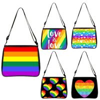 [Baozhihui]2021 Shopper Pride Rainbow Flag พิมพ์ Tote กระเป๋าผู้หญิง Harajuku Shopper กระเป๋าถือสาวไหล่กระเป๋าช้อปปิ้ง Lady Canvas Bag