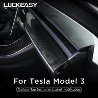 LUCKEASY For Tesla Model 3 Model Y 2017-2023 Car Interior Accessories Central Control True Carbon Fiber Instrument Panel Model3