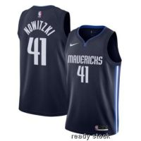 เสื้อคุณภาพสูง 【JAN】 Top-Quality NBA Basketball Jerseys Dallas Mavericks No.41 Dirk Nowitzki New Season Jersey 2020 Dark Blue