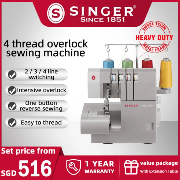 Singer 14HD854 Overlock Sewing Machine HEAVY DUTY Household 2/3/4 ...