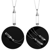 Transparent Glass Vial Necklace Wishing Bottle Dried Flower Pendant Jewellery Openable Screw Cap Steel Chain Charm Perfume Jars