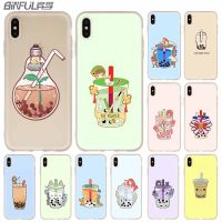 【hot】 cartoon milk tea Cover Soft Silicone iPhone 13 12 X XS XR 6 6S 7 8 ！