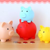 ONECEW Cartoon Plastic Home Decor Kids Toy Pig Shaped Piggy Bank Birthday Gift Coins Storage Box Money Bank