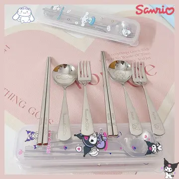 Hello Kitty Training Chopsticks Fork Spoon Flatware