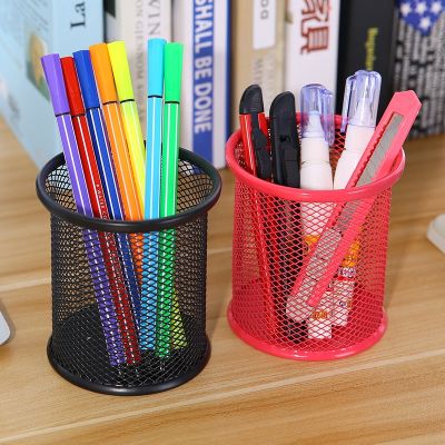 Metal Mesh Square Pen Pot Case Pencil Holder Office Desk Stationery Container Organiser Durable Pencil Case Black