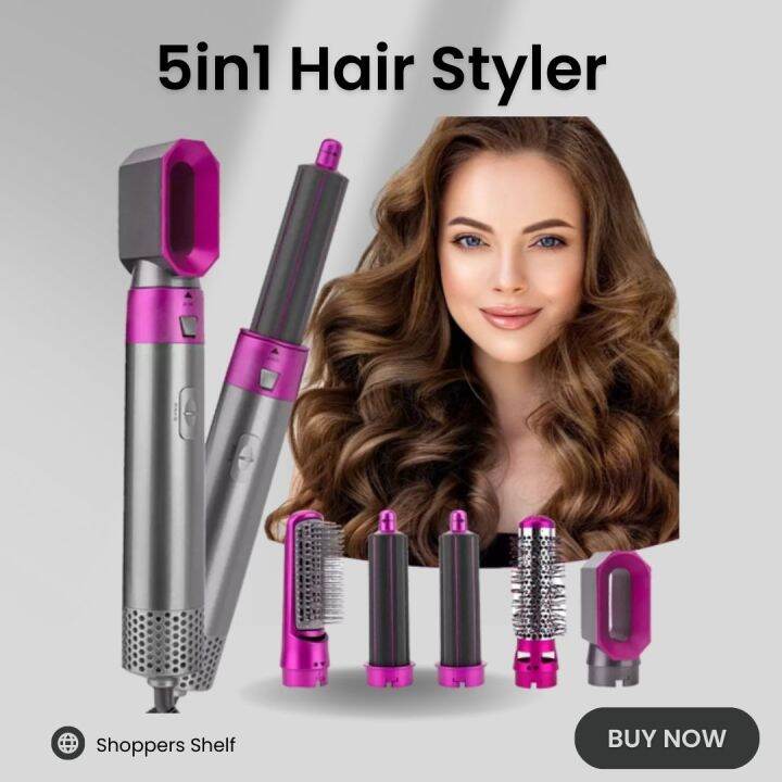5in1 Hair Dryer Hot Air Brush 1200W Big Wind Hair Straightener Comb Curling  Iron Electric Hair Styling Tool | Lazada PH