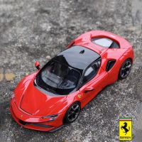 Bburago 1:24 Ferrari SF90 Alloy Sports Car Model Diecasts Metal Toy Vehicles High Simulation Collection Childrens Delicate Gift