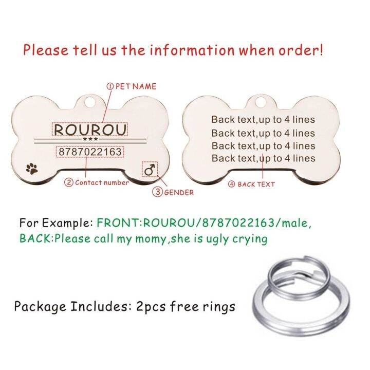 free-engraving-pet-id-tag-stainless-steel-dog-cat-name-tags-collar-accessories-pendant-customizedsilver-gold-rose-gold-black