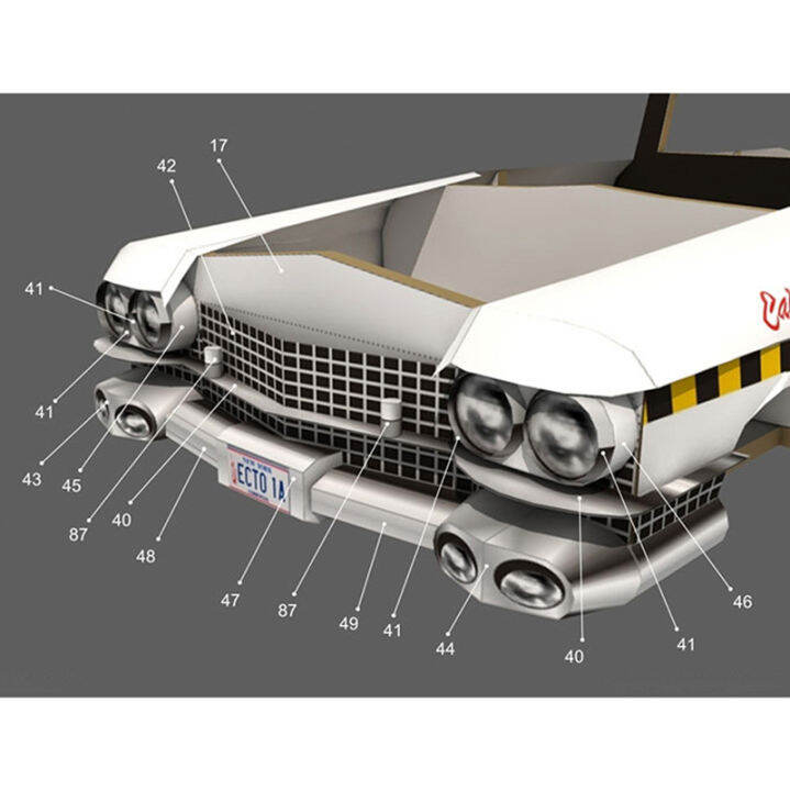 wxgr-ghostbusters-ecto-1a-hot-wheels-car-model-car-cadillac-3d-paper-model-kit