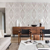 40 ซม. - 80 ซม. ลายฉลุสำหรับขนาดใหญ่สีบนเฟอร์นิเจอร์แม่แบบภาพวาด Sideboard Boho รูปแบบเรขาคณิตแอฟริกันชาติพันธุ์ s189-mu xuan trade