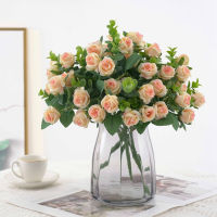 【cw】11 Heads Artificial Flowers Silk Roses Bouquet Vase for Home Decor Outdoor Garden Eucalyptus Leaves Fake Plants Wedding Party 【hot】