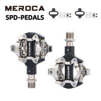 Meroca เบามากแบริ่งปิดผนึกที่เหยียบจักรยาน Mtb อลูมิเนียม Self-Locking กับคลิปคู่คันเหยียบไร้คลิป Spd อะไหล่รถจักรยาน