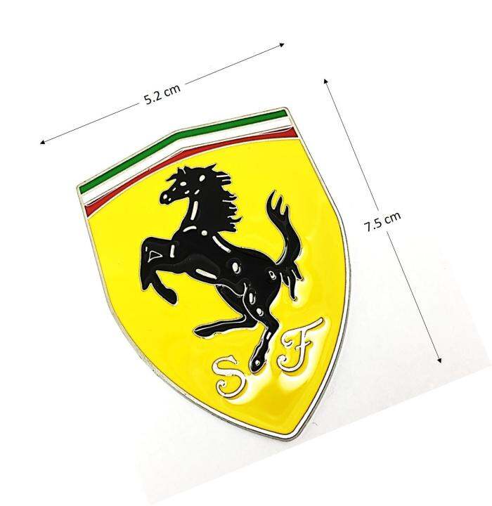 Ferrari Logo Yellow 3d Metal Emblem Sticker Badge 