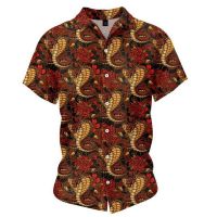 ♦แฟชั่นใหม่เสื้อเสื้อเชิ้ตฮาวายพิมพ์ลาย3D ชายหาด Aloha Kemeja Lengan Pendek Camisa Hawaiana Hombre