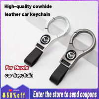 คุณภาพสูง Cowhide หนัง Keychain/แฟชั่นโลหะอัลลอย Keyring อุปกรณ์เสริมสำหรับ Mazda MAZDA3 MAZDA2 CX-5 CX-7 CX-9 Tribute BT-50 323 MAZDA6 B2200 Familia Miata MX-5 626 B2500 E-Series MAZDASPEED6 121 929 B2300 b4000 B3000สำหรับ B2600