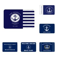 Dark Blue White Anchor Nautical Door Mats Kitchen Floor Mats Soft Bathroom Mats Bedroom Rugs Balcony Floor Mats Corridor Mats