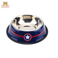 BP【ready stock】Cute Cartoon Printing Stainless Steel Feeder Bowl for Pet Dogs Teddy Bichon CatsCOD【cod】